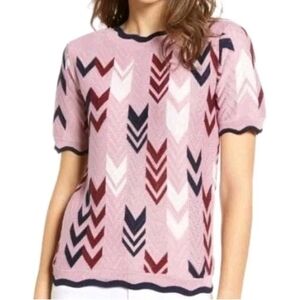 Madison Berkeley Sweater Top Woman XS Lilac Chevron Knit ASOTV Modern Family Nwt